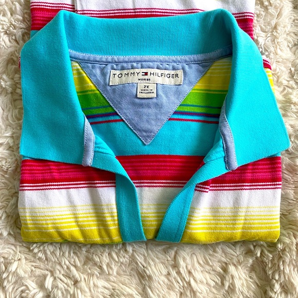 Tommy Hilfiger V-neck Striped Print Polo Shirt. 2X. NWOT. - Picture 8 of 12